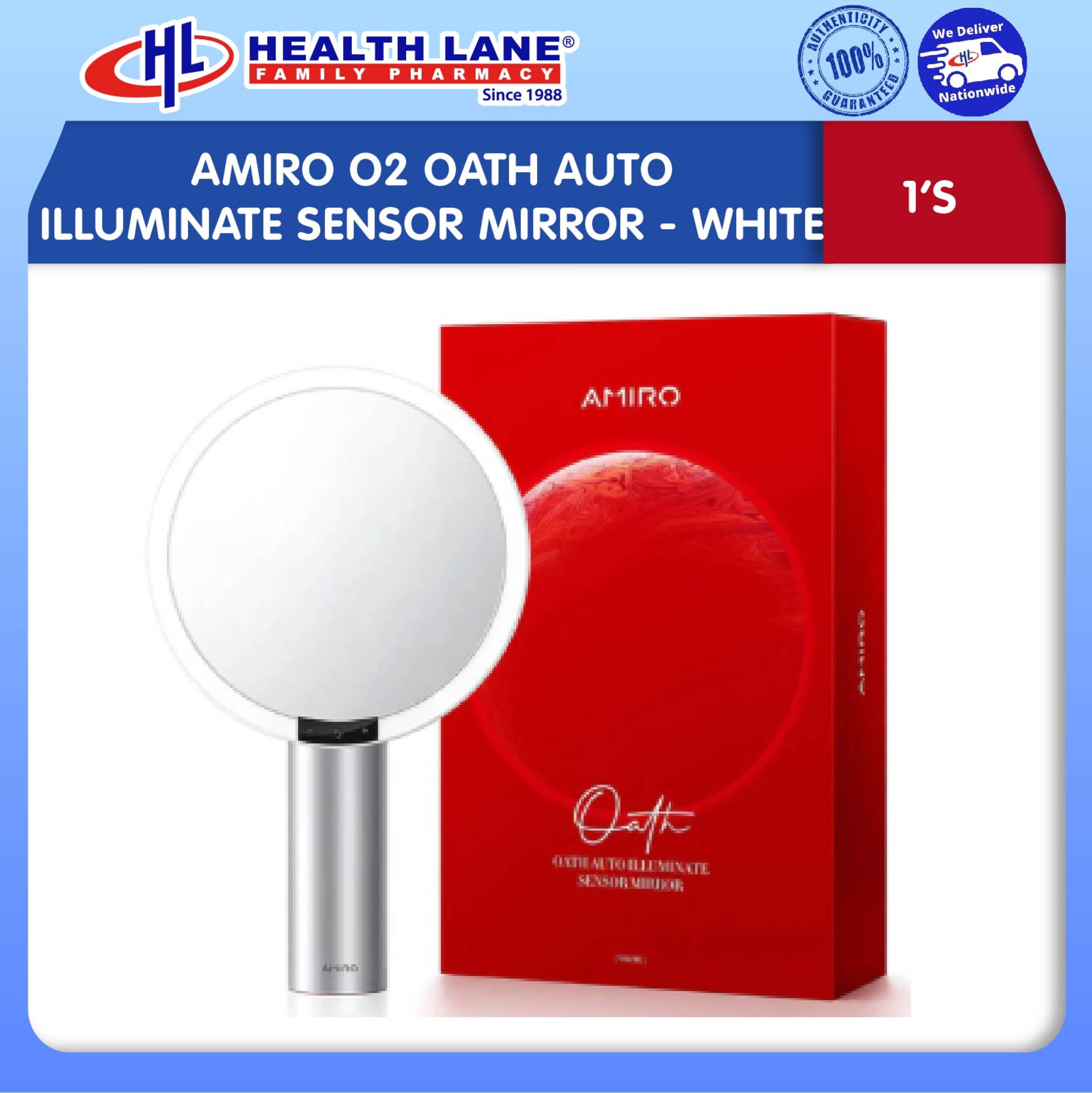 (EAST MALAYSIA) AMIRO O2 OATH AUTO ILLUMINATE SENSOR MIRROR - WHITE